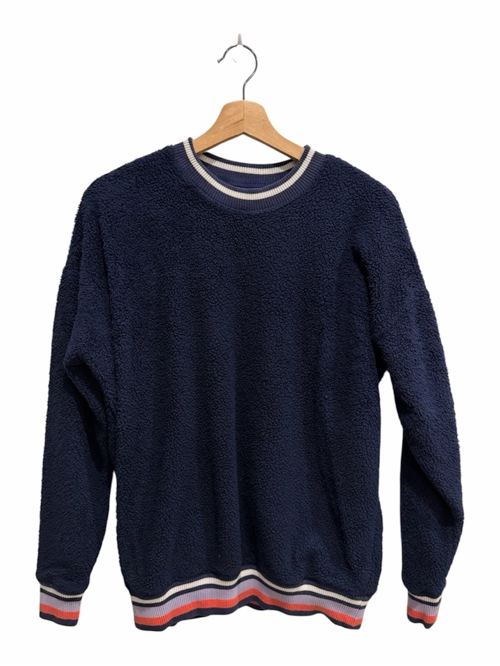 Aerie Cozy Fuzzy Oversized Sherpa Crewneck Sweater in Navy Blue Women’s Small